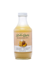 Butter Country Rich & Creamy Peach Syrup for Pancakes and Waffles, All Natural Fruity Topping Use on Drinks, Desserts, French Toast - 16 fl oz Bottle