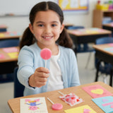 Valentine Red & Pink Heart Printed Lollipops - (Pack of 57) - Ideal for Valentine's Day Parties, Party Favors, Classroom Treats & Gift Bags