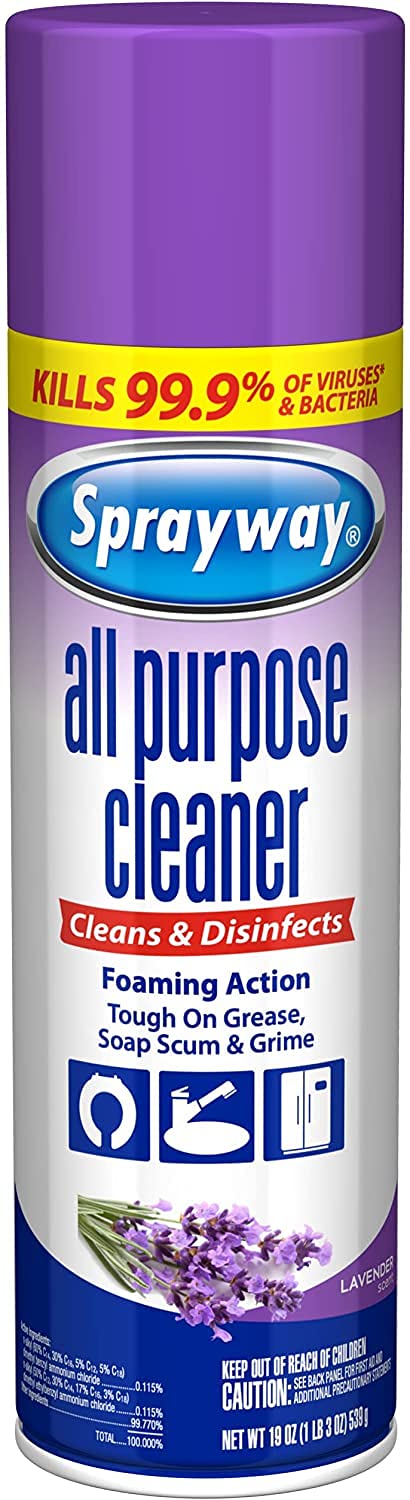 Sprayway Foaming Action All Purpose Cleaner and Disinfectant, Lavender Scent, 19 oz.,SW5013R