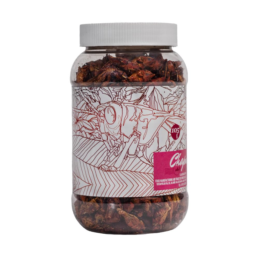 Chapulines (grasshoppers) - Gourmet edible insects, Healthy Snack, Super Food, Mexican Gourmet Artisan Product from Oaxaca Mexico 105 G - 3.7 Oz (3.7