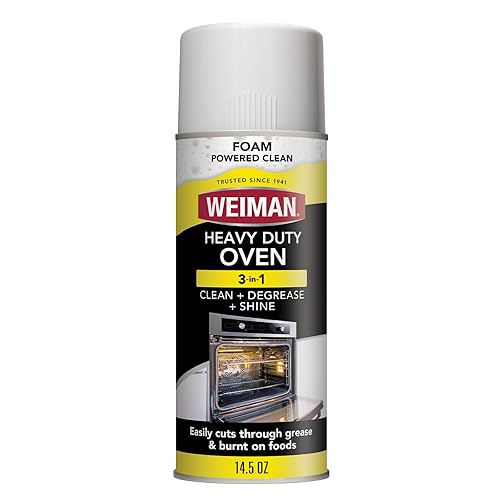 Weiman Heavy Duty Foaming Oven Cleaner & Degreaser, Removes Burnt-On Grease, Food Residue from Ovens, Grills, Broiler Pans, Phosphate Free, 14.5 oz