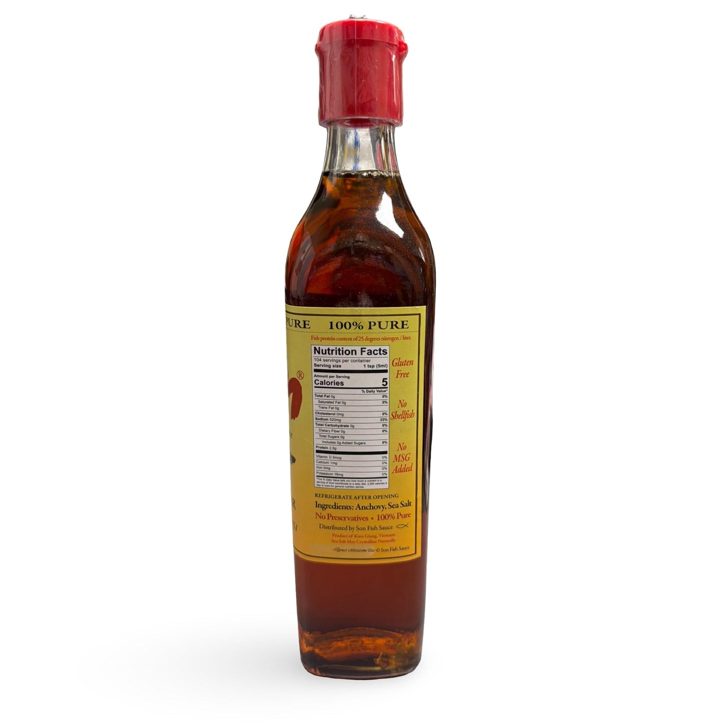 Son Fish Sauce - First-Press Vietnamese Fish Sauce 520 mL | 100% Anchovy + Sea Salt, No Additives | Naturally Fermented for Deep Umami | Clean-Label