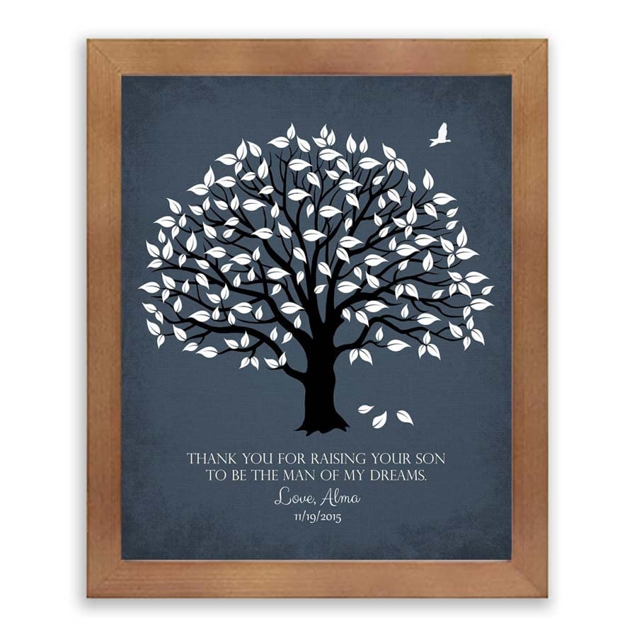 Lucky Tusk Personalized Thank You Gift For Mother of Groom Man of My Dreams Parents of Groom Gift Family Wedding Poem Magnolia Tree #LT-1150,