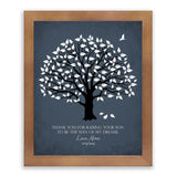 Lucky Tusk Personalized Thank You Gift For Mother of Groom Man of My Dreams Parents of Groom Gift Family Wedding Poem Magnolia Tree #LT-1150,