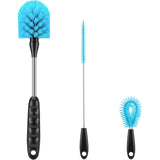 12.2 inch Bottle Brush Set of Three?Washable Coffee Cups, Water Bottles, Baby Bottles, Straws, to-go Cups, Long-Handled 3-in-1 Stainless Steel Bottle