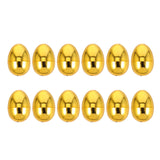 shamjina 12 Pieces Fillable Easter Eggs Ornaments Empty Multifunctional Golden Eggs for Bag Fillers Easter Decoration Children, M
