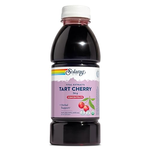 Solaray Organic Tart Cherry Juice Concentrate, 100% Juice Concentrate from Organic Tart Cherries for Overall Well-Being - Vegan, Lab Verified, 60-Day