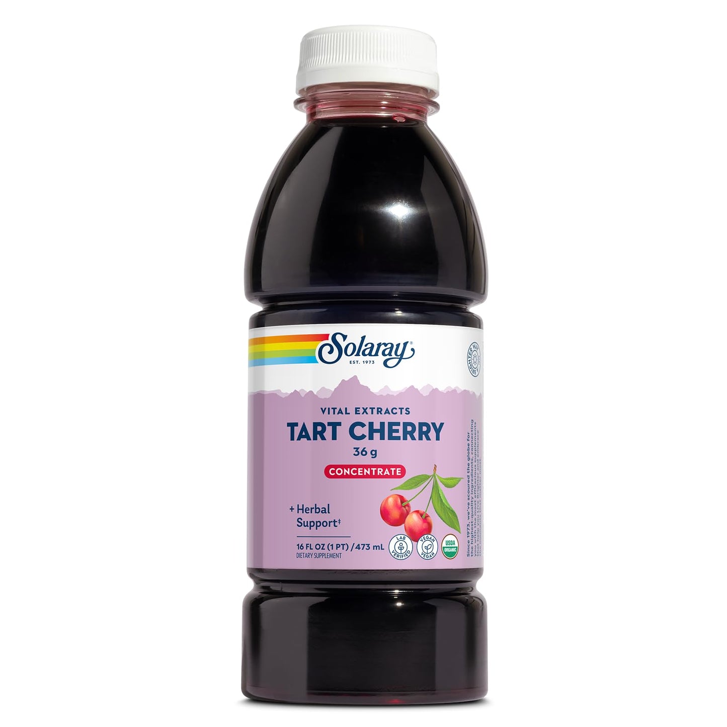 Solaray Organic Tart Cherry Juice Concentrate, 100% Juice Concentrate from Organic Tart Cherries for Overall Well-Being - Vegan, Lab Verified, 60-Day