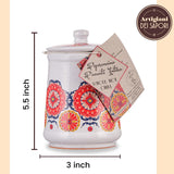 Dried Whole hot Chili Peppers in Italian Handmade Ceramic Jar, Herb, Spice & Seasoning Gifts, ARTIGIANI DEI SAPORI, Product of Italy, Net Weight 0.7