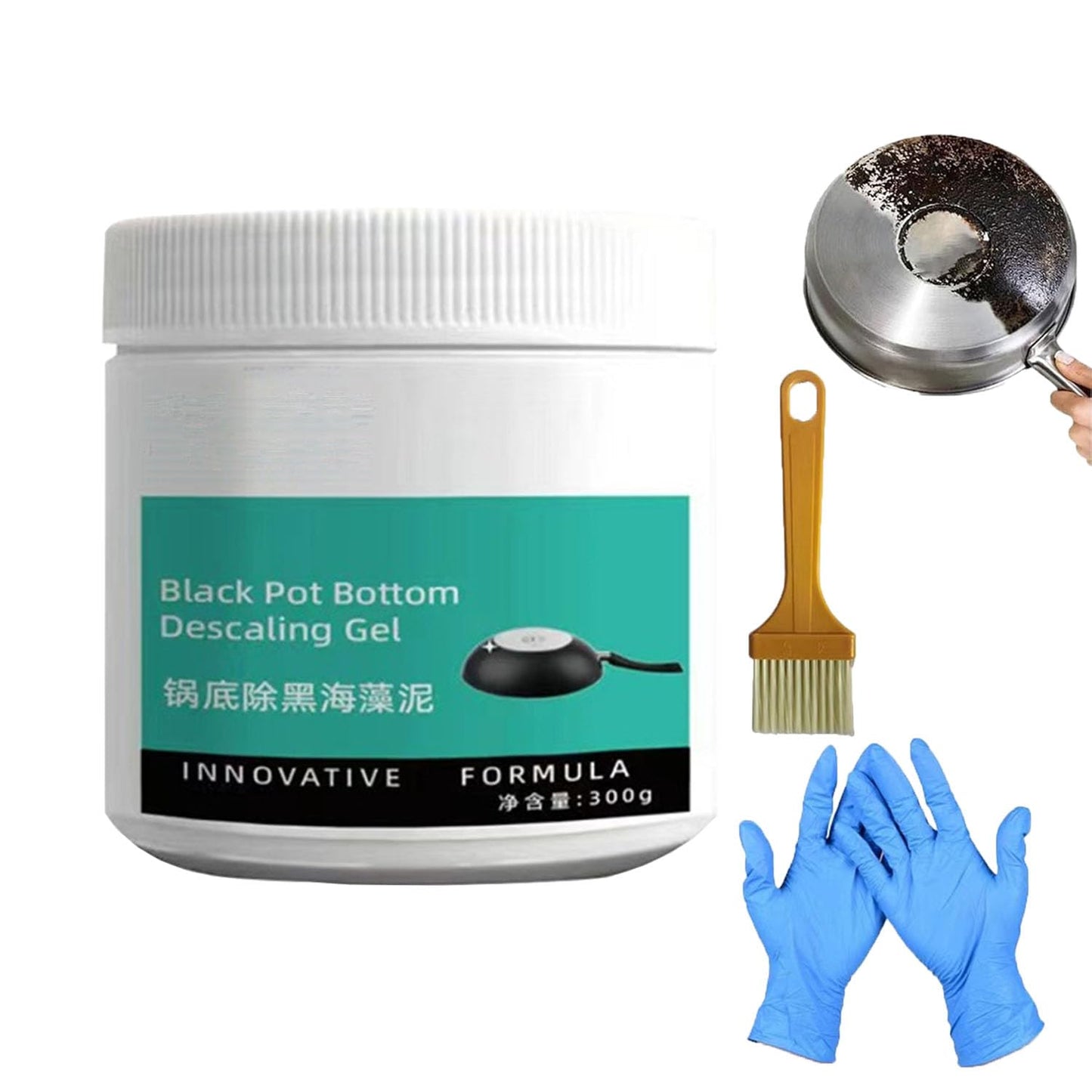 EASLIF Powerful Burnt Residue Remover for Cookware, 2026 New Pot Bottom Black Stain Remover, Seaweed Mud Black Cleaning Film for Pots & Pans
