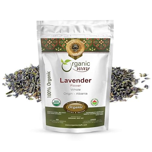 Organic Way Dried Lavender Flower Buds Whole (Lavandula) - European Wild-Harvest | USDA & Kosher Certified | Vegan, Non GMO & Gluten Free | Resealable