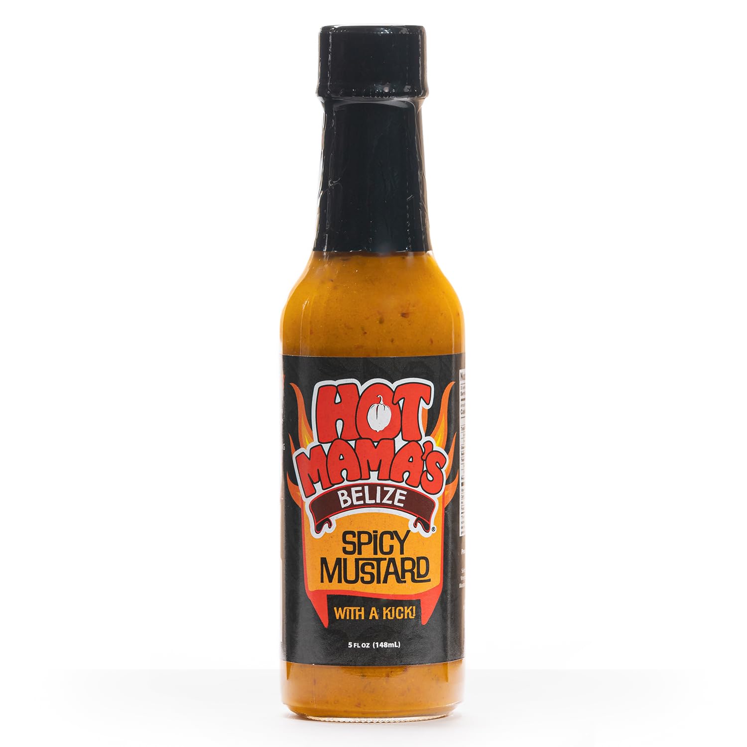 Hot Mama's Belize Spicy Mustard - with a kick, Low-Sodium, No Preservatives - Non GMO - Gluten-Free, Vegan-Friendly, Fresh Ingredients - Great