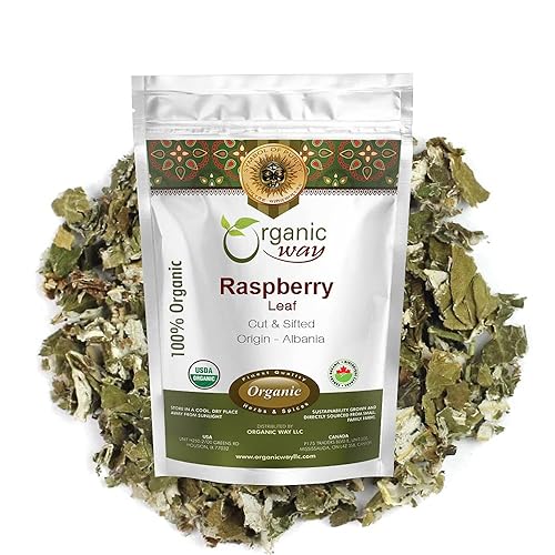 Organic Way Premium Raspberry Leaf Cut & Sifted (Rubus idaeus) - European Wild-Harvest | Organic & Kosher Certified | Vegan, Non GMO & Gluten Free |
