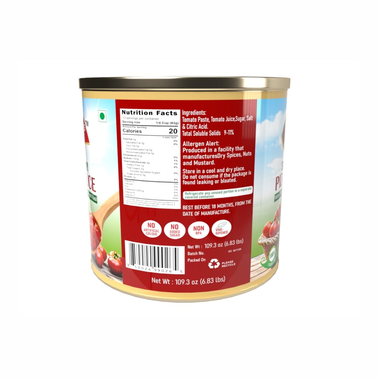 Fully Prepared Pizza Sauce 109.28 oz - Ready-to-Use - Ideal for Pizza Joints & Cafés - Thick, Rich & Flavorful - Saves Prep Time for Busy Kitchens