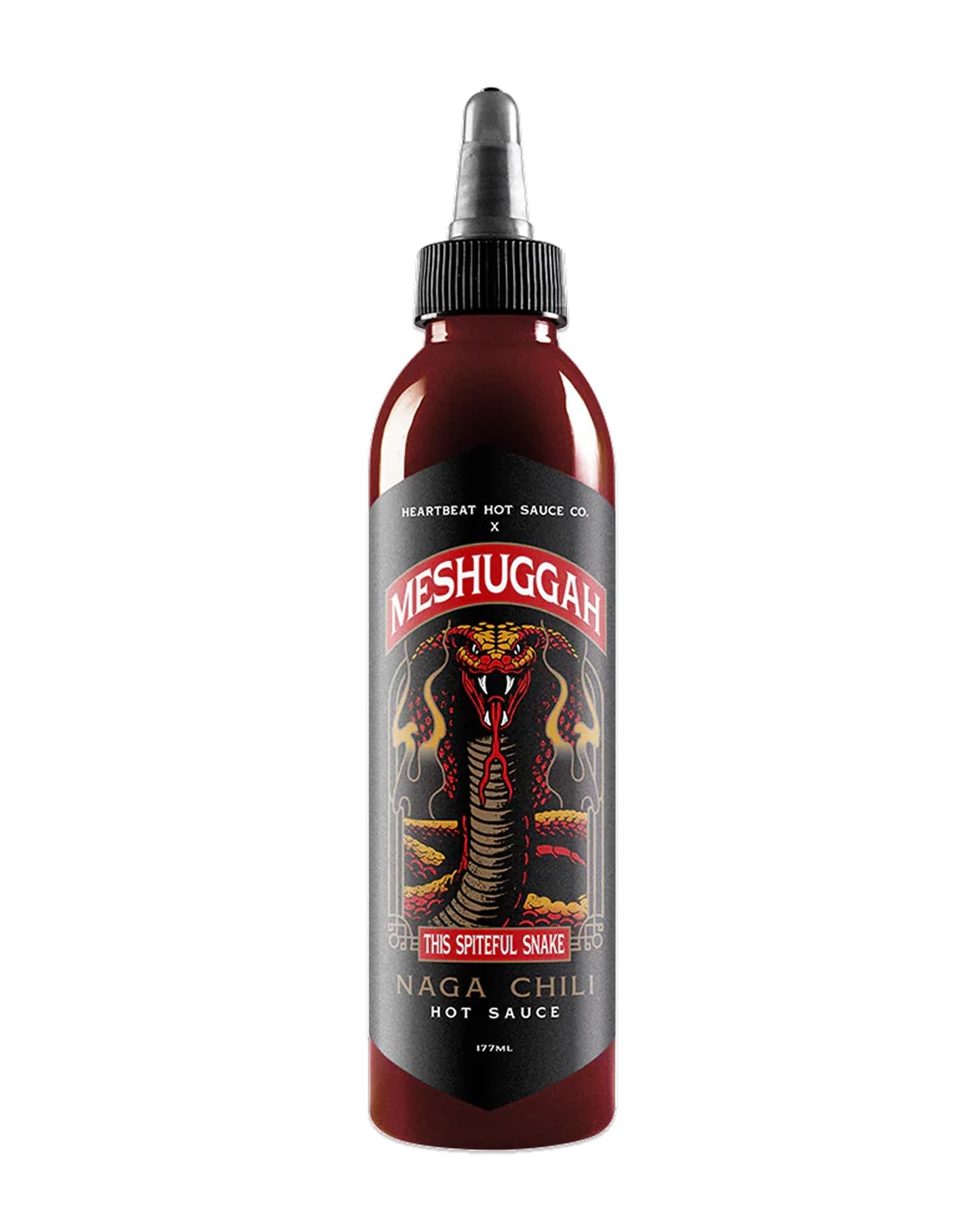 Heartbeat Hot Sauce x Meshuggah This Spiteful Snake Hot Sauce, Naga Chili & Scorpion Pepper Blend, Extra Hot Gourmet Pepper Sauce - 6 oz. 1 Pack