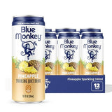 Blue Monkey Sparkling Pineapple Juice - Real Fruit Juice, No Sugar Added, All Natural, Lightly Carbonated, Halal Certified - Refreshing Tropical