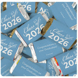 34 Pcs Light Blue Graduation Class Of 2026 Wrapped Miniatures (10oz Bag)