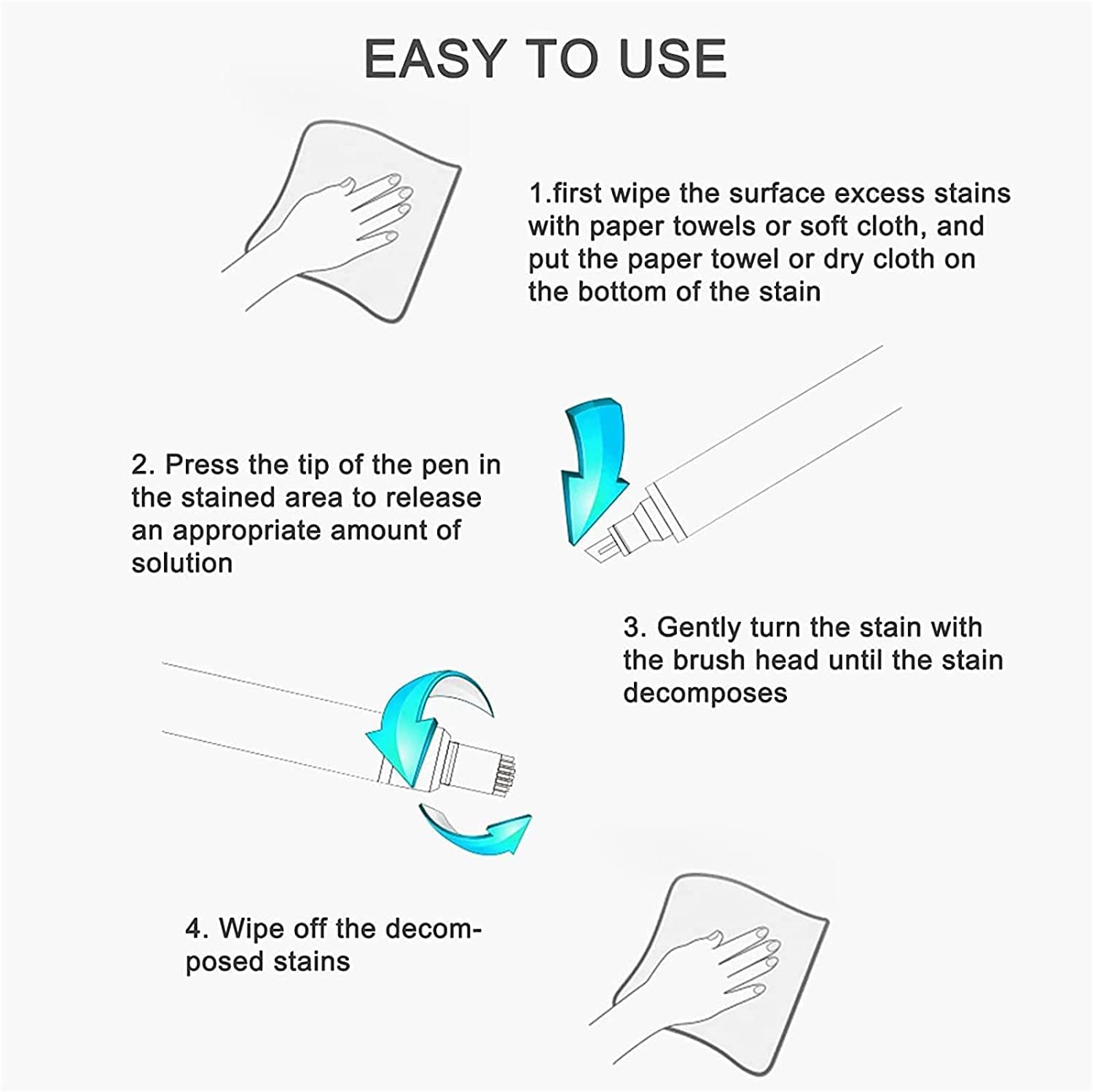 3PCS Bleach Pen for Clothing - Portable Bleach Pen for Clothing Stain Removal, Small But Powerful, Grease Stain Remover Wash Free Laundry Clean Pen