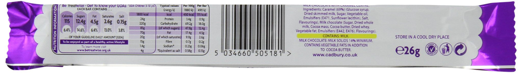 Cadbury Curly Wurly Candy 21.5g 60 count