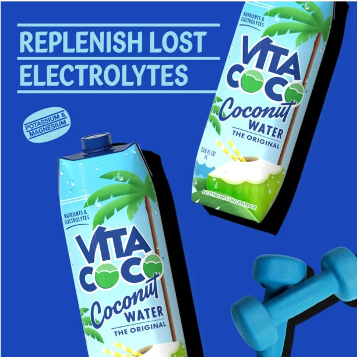Vita Coco Coconut Water, 33.8 fl oz (Pack of 4)