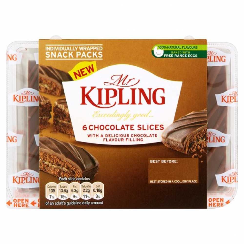 Mr. Kipling Chocolate Slices - 6 Pack - 7.2oz 205g