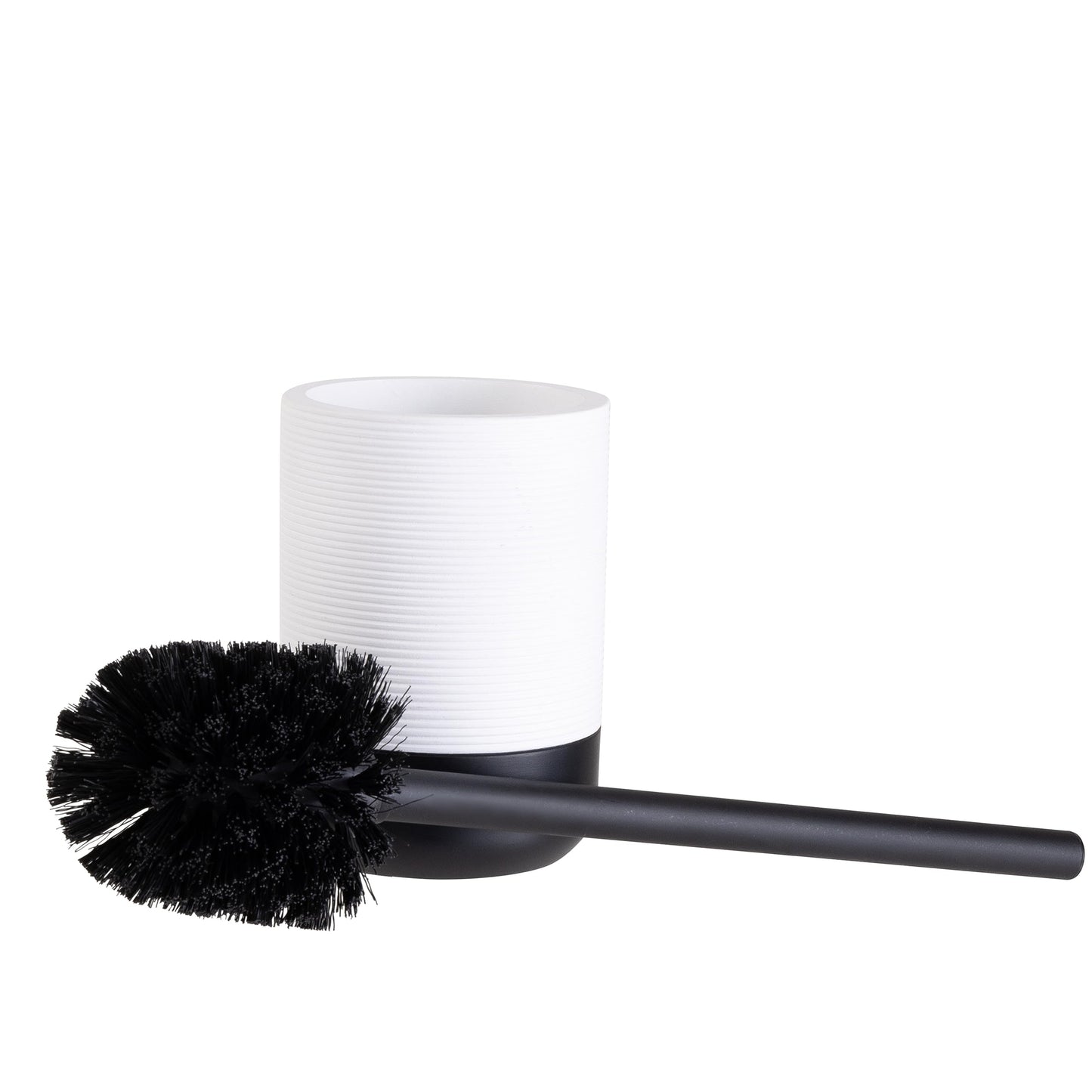 Bath Bliss Monochrome Toilet Brush | Bathroom Cleaning | Rust Resistant | 360 Degree Bristle Brush | White & Black