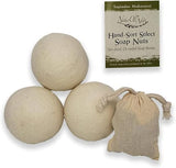 NaturOli Jumbo Wool Dryer Balls 3-Pack with Soap Nuts Sampler (23+ Loads)