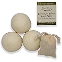NaturOli Jumbo Wool Dryer Balls 3-Pack with Soap Nuts Sampler (23+ Loads)