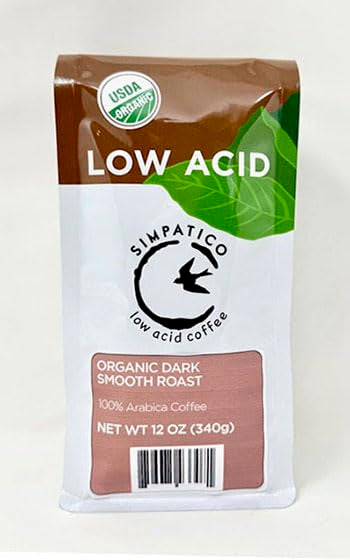 Simpatico Low Acid Coffee - Regular - Organic Dark - Ground (12 oz Bag)