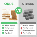 UCCO Eco Friendly Biodegradable Kitchen Sponges 12 Pack - Natural Compostable Cellulose with Coconut Scrubber - Sustainable Zero Waste Dish Sponges
