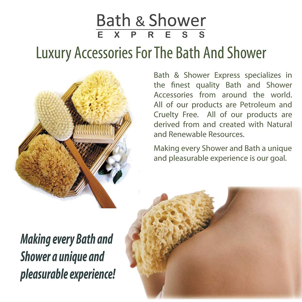 Sea Wool Sponge 5-6" (Large) by Bath & Shower Express ® Natural Renewable Resource, Esponja for Exfoliating and Washing Body