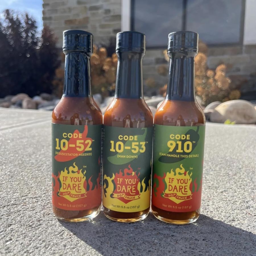 If You Dare - Code 910 Hot Sauce - Medium Heat, 5.5 oz Bottle - 1 Pack