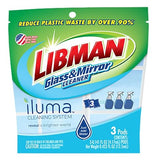 Libman Iluma Glass & Mirror Cleaner Refill | Window Cleaning Pods Glass & Mirror Cleaner | Mirror Cleaner Refill | Chrome Cleaner Refill | 3 Pods |