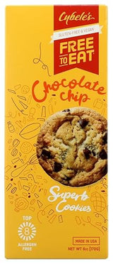 Cybele's Free-to-Eat Chocolate Chip Vegan & Gluten Free Cookies, 6 oz, (Pack of 6)