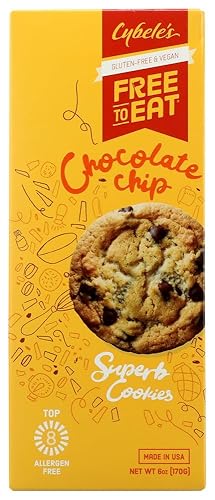 Cybele's Free-to-Eat Chocolate Chip Vegan & Gluten Free Cookies, 6 oz, (Pack of 6)