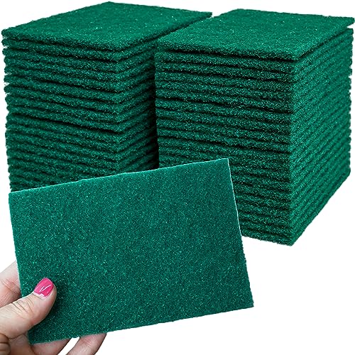 Kleen Handler Green Medium Duty Cleaning Pads - Medium Duty Kitchen Scrub Sponges, Scouring Pads for Washing Dishes, Bathroom, Restaurant Cleaning