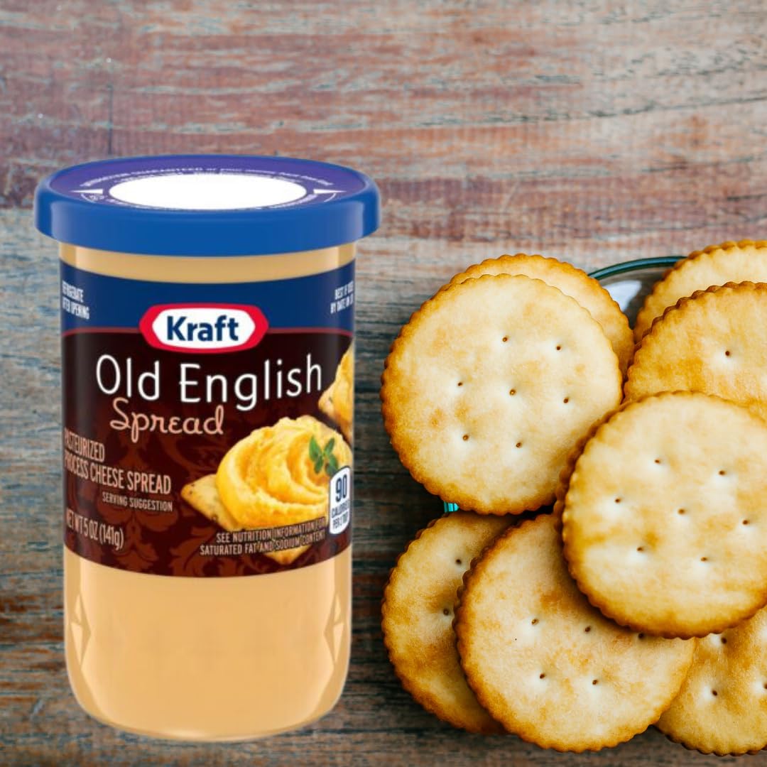Old English Cheese Spread, Sharp Cheddar Cheese, Extra Sharp Cheddar Cheese, 2 Pack of 5 oz Jars - Authentic Aged Cheddar Flavor Bundled with The