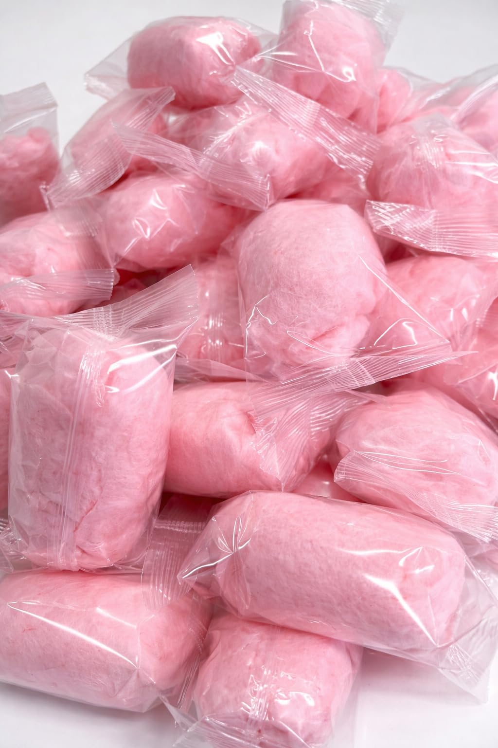 Pink Cotton Candy 240 Pack - LUPY LUPS! - Strawberry Individually Wrapped Small bags, 0.5 oz Each - Perfect for Resale - Stockings, Treats, Party
