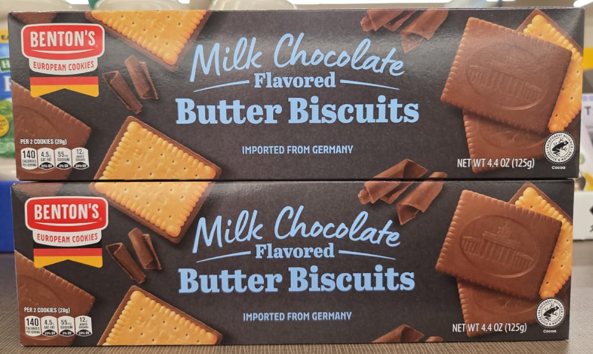 Milk Chocolate Covered Butter Cookies - 4.4-Ounce Boxes (Pack of 2)