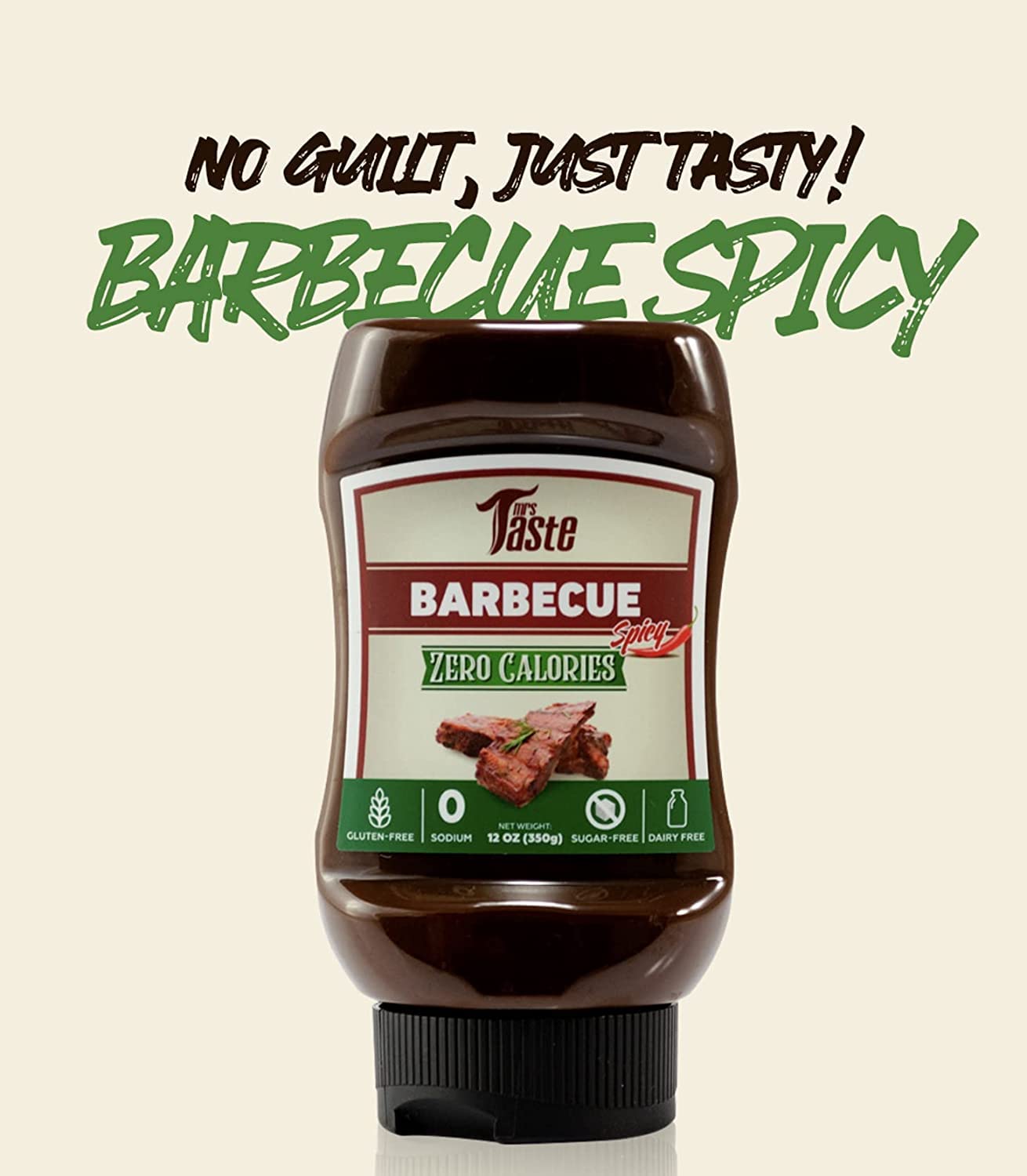 Mrs Taste Sugar Free Sauce, Zero Calories, Zero Sodium, Zero Sugar, High Fiber, Keto Friendly, Paleo Friendly, Condiments and Sauces (BBQ 2 Pack)