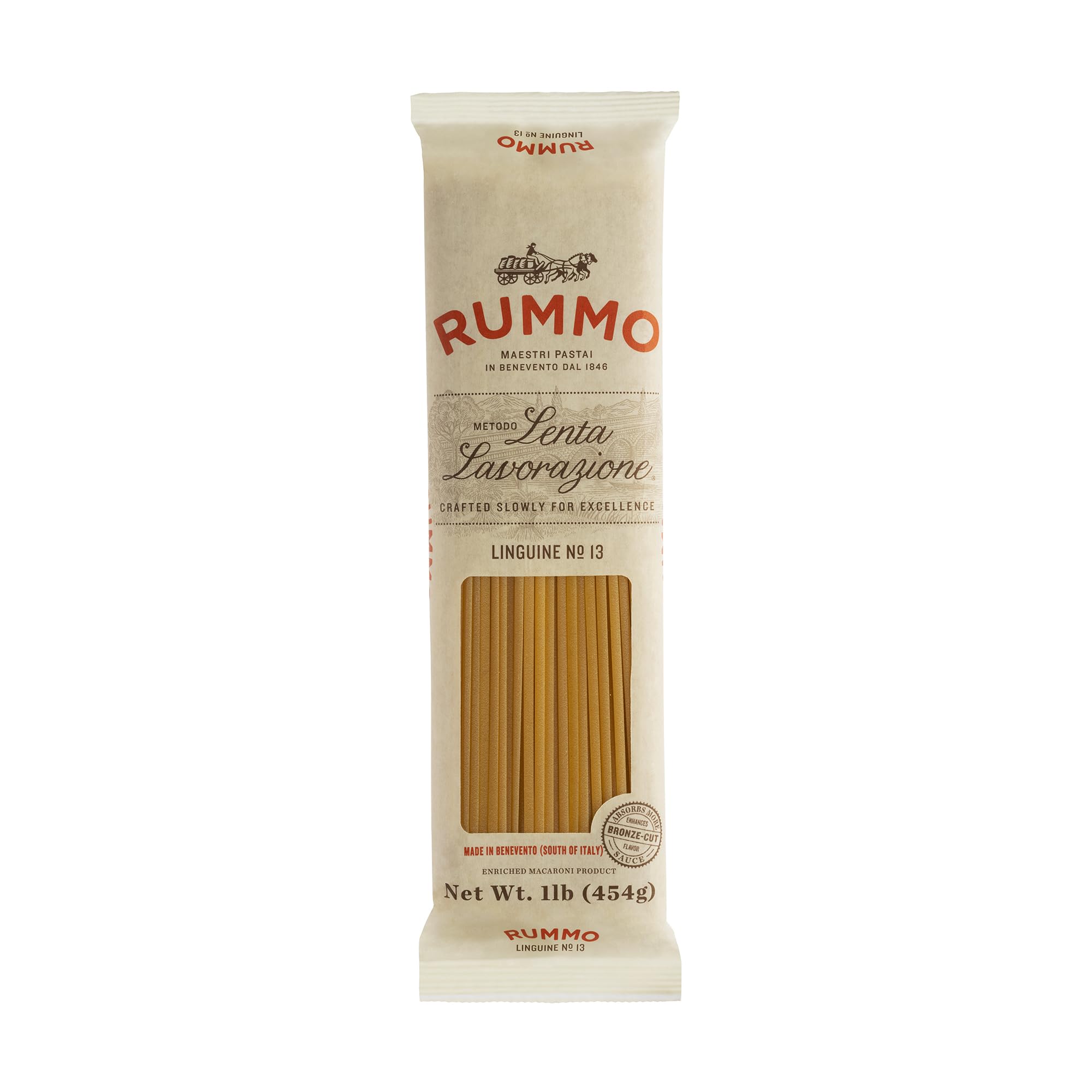 Rummo Linguine Pasta N.13 - Linguine Pasta Noodles, Dry Pasta, Long Linguine Noodles, Durum Wheat Pasta Imported from Italy - 16 Ounce (Pack of 1)
