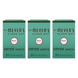 Mrs. Meyer's Clean Day Dryer Sheets, Basil Scent, (Pack of 3)
