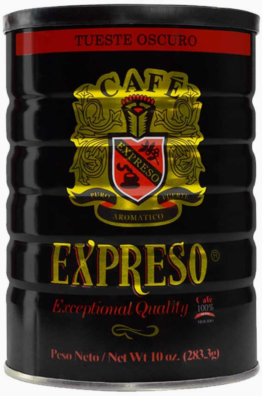 Garrido Expreso Ground Coffee, Dark Roast in Canister, Espresso, 100% Pure, 10 Ounce (Pack of 1)