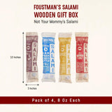 Foustman's Salami Wooden Gift Box, Artisan, Nitrate-Free, Naturally Cured, Flavors - San Francisco Style Pork, Cabernet Wine, Beef, and Pepperoni