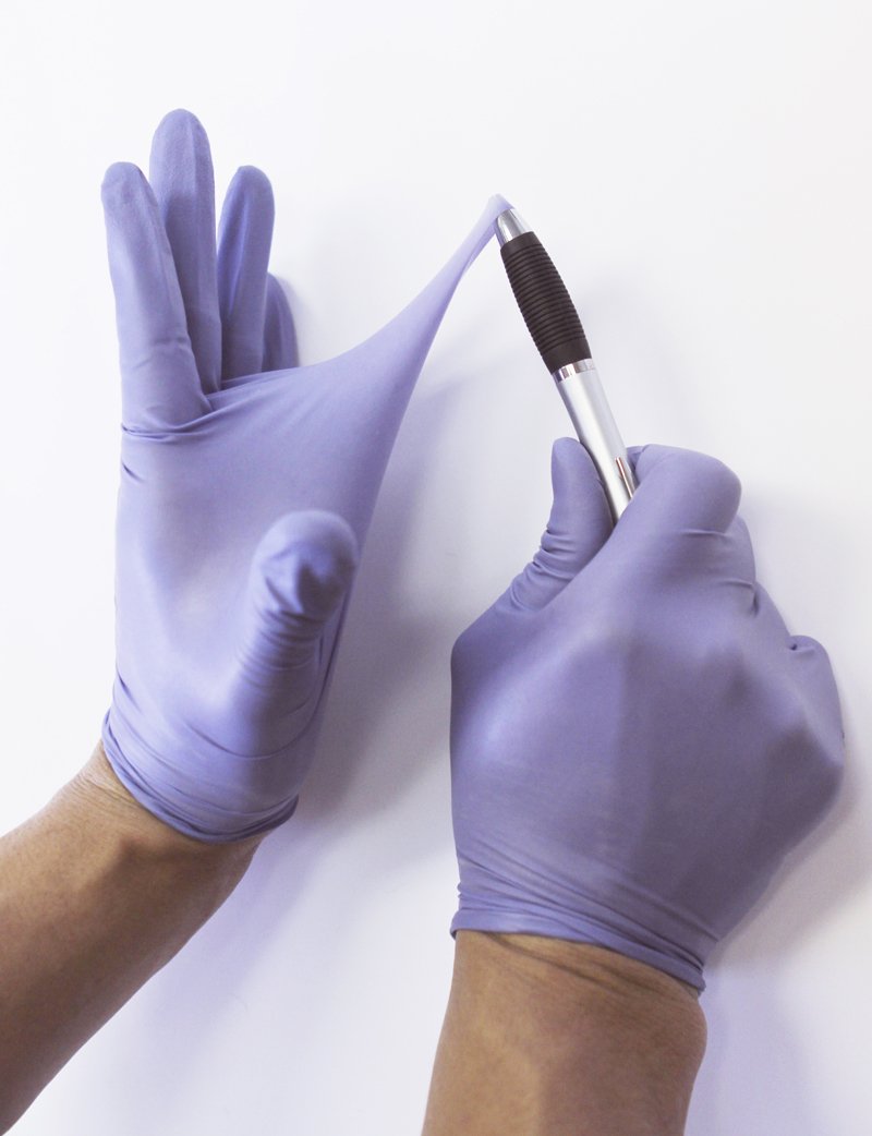 Infi-Touch Disposable Gloves, Steel Blue Heavy Duty Nitrile Gloves, 9.5" Length, Powder Free, 6 Mil Thickness, Large, Pack of 100