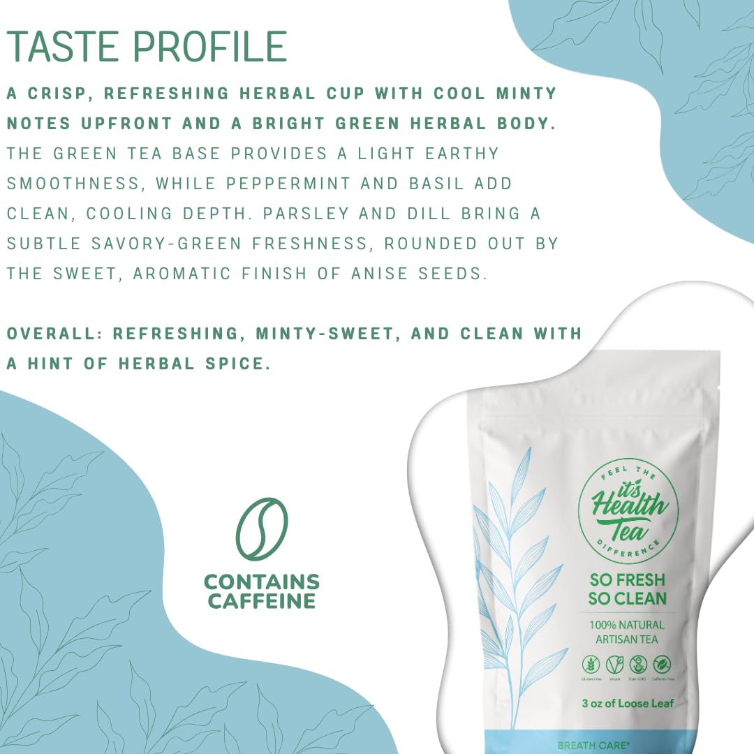 So Fresh, So Clean Herbal Tea - Fresh Breath Support & Oral Comfort* | 3 oz. Loose Leaf with 35 Empty Tea Bags Included
