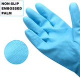 URBANSEASONS Dishwashing Rubber Gloves for Cleaning - 4 Pairs Household Gloves Including Blue, Pink, Green and Red, Non Latex and Fit Your Hands Well