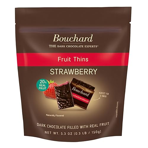 Bouchard Dark Chocolate Strawberry Thins - 5.3 OZ (150g) (Pack of 2)