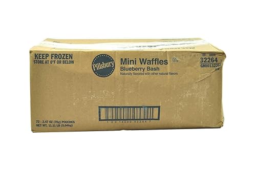 Pillsbury Blueberry Bash Mini Waffles, 2.47 Ounce -- 72 per case.