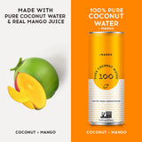 100 Coconuts Mango Pure Coconut-100% Pure Coconut Water - Low Calorie All-Natural Drink with Electrolytes - Naturally Sweet, no preservatives